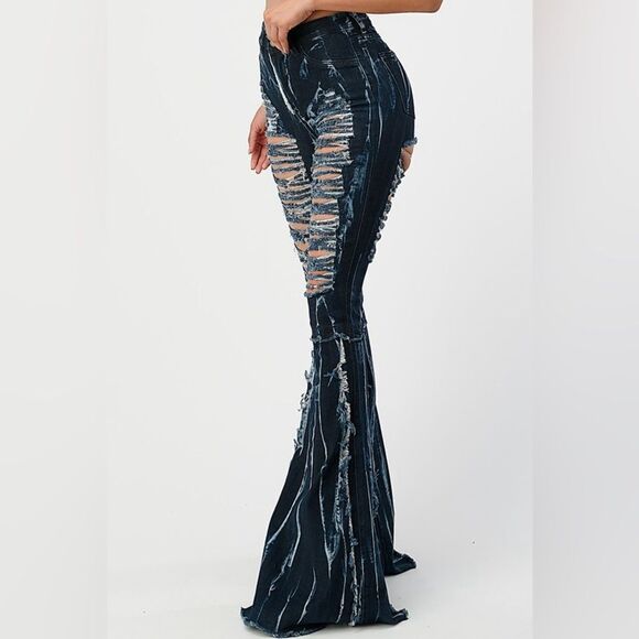 Purple Candy Lightning Flashes Concert Jeans - Picture 2 of 4